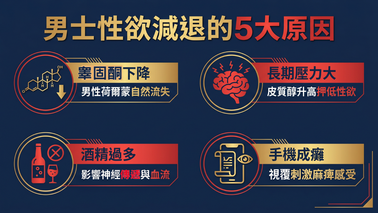 男士性慾減退的5大原因圖解